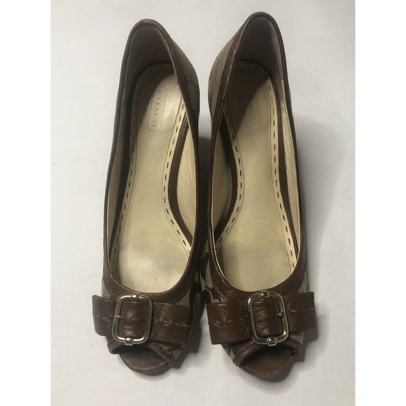 Coach Signature Andi Q1047 Wedge Women’s Heels Size 7B - Picture 1 of 6